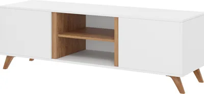 Produktbild von MIRJAN24 TV-Lowboard Truleko 5, Wohnzimmer Kollektion, TV-Schrank, Stilvoll TV-Tisch (Farbe: Eiche Craft Gold / Weiß)