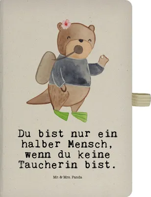 Produktbild von Mr. & Mrs. Panda notizbuch Taucherin Herz - Transparent - Geschenk, Tagebuch, A5, Adressbuch, Journal