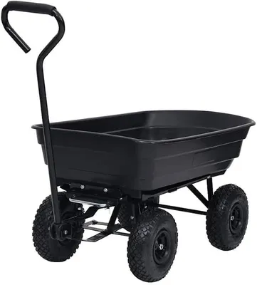 Produktbild von Garten-Kippwagen 300 kg 75 L Bollerwagen Handwagen Gartenwagen mit Kippfunktion und Luftreifen für Gartenarbeit
