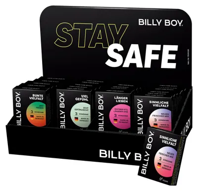 Produktbild von 84x Billy Boy Kondome im Sortenmix Thekendisplay - Standardgröße