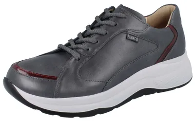 Produktbild von FINN COMFORT FINNCO Piccadilly Damen Halbschuhe grau rot Glattleder - Größe: UK 6,5