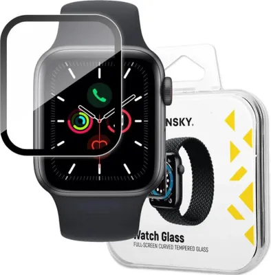Produktbild von Wozinsky Hybrid-Displayschutz aus gehrtetem Glas fr Apple Watch 6 40 mm, Watch 5 40 mm, Watch 4 40 mm, Watch SE 40 mm, Schwarz