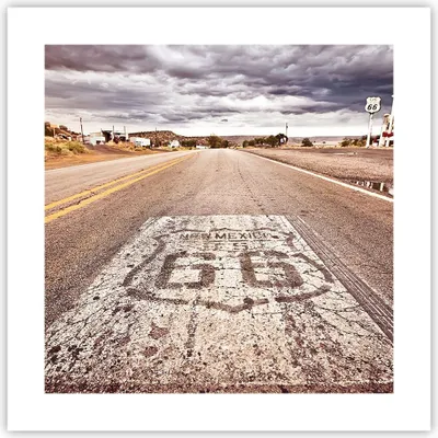 Produktbild von Poster - Poster ohne Rahmen - USA Route 66 Reise - 40x40 cm - Wand Bild - Wanddeko - Wandbilder - Kunstposter - Wandposter - Bilder - Kunstdruck - Wanddekoration - Wandbild - P2XAC40x40-2712