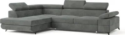 Produktbild von Masseno Ecksofa FAVIEN L-S mit Schlaffunktion L-Form, Sofa mit Bettkasten, Wohnzimmersofa, Couch, Soffa, Bettsofa, Couchgarnitur- Grau, MONOLITH 85