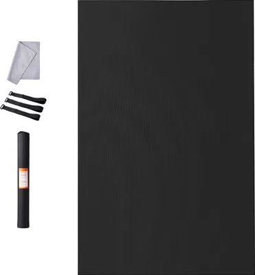 Zdjęcie produktu dla SucceBuy 8x5ft antypoślizgowa mata do jogi o wysokiej gęstości, wysokiej jakości mata fitness i pilates do treningu w domu, z paskiem do przenoszenia i torbą do przechowywania, dla mężczyzn i kobiet, czarna