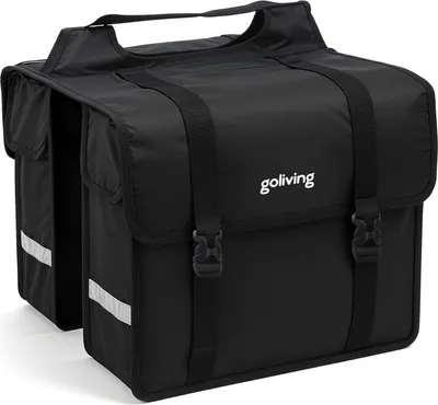 Produktbild von Goliving Fahrradtasche 45 Liter – Doppelte Fahrradtaschen – Wasserdicht – Mit Reflektoren – Elektrofahrräder – Schwarz