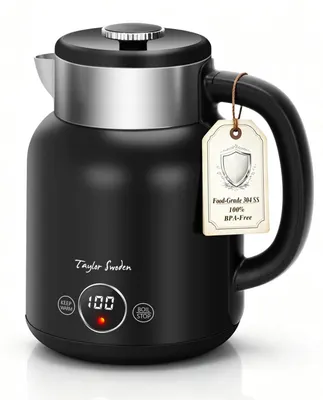 Wasserkocher 1,7 l, doppelwandig, Edelstahl, 2200 W, LED-Display