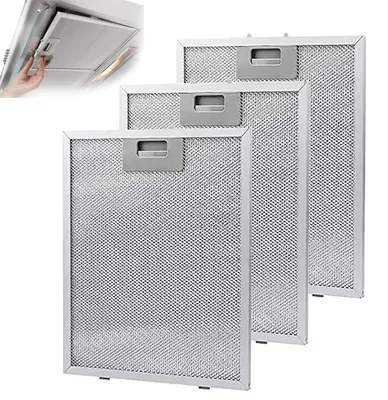 Imagen del producto de 3 filtros de grasa para campana extractora, malla de aluminio