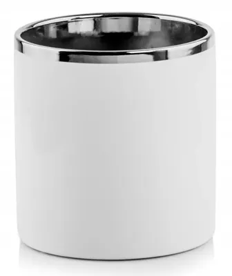 Produktbild von Keramikdeckel weiß-silber Zylinder 16 cm