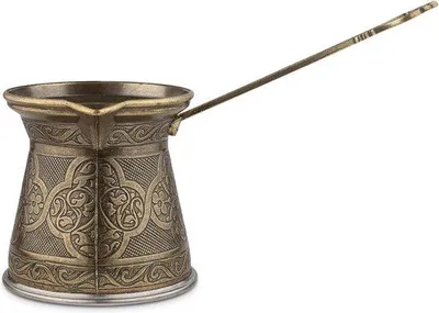 Produktbild von Famanu Türkische Kaffeekanne Cezve/Ibrik - Antik Grün - 6 Tassen