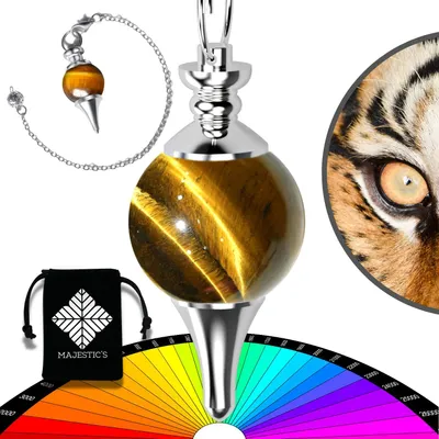 Radiästhesie-Pendel Tigerauge, 14 g, 4 cm, mit Kette