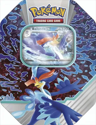 A Pokémon trading card game tin featuring the Pokémon Ballonda EX.