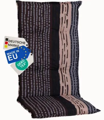 Produktbild von NYVI Gartenstuhl Auflage Hochlehner Barcelona - UV-Beständig, Atmungsaktiv, Strapazierfähig - Hochlehnerauflage Sitzkissen Outdoor - Sitzauflagen für Gartenstühle 118x50cm Bangui Grau