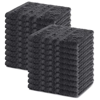 Produktbild von Lavea® Seiftuch 20er Set 30x30 cm, 100% Baumwolle, hochwertige Seiftücher und Gästehandtücher, Frottierserie Elena - Anthrazit