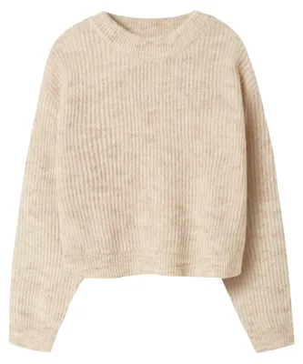 Produktbild von Name IT Mädchen Nkfholly Ls Boxy Short Knit Noos, Pure Cashmere, 134/140 cm