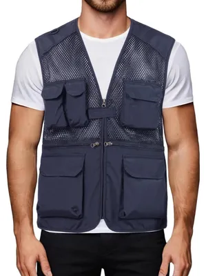 Produktbild von Omgoods – Herren Mesh-Fischervest – Leicht und schnelltrocknend