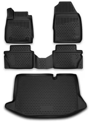 Produktbild von Gummi Kofferraumwanne + Fußmatten Set für Ford Fiesta MK7, Bj. 4/2011-2015
