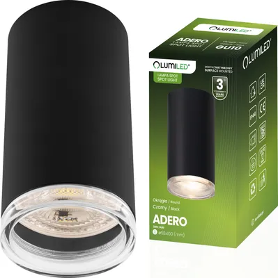 Produktbild von LUMILED Deckenstrahler Aufbauleuchte, 1-flammige Deckenleuchte, Deckenspot GU10 Fassung 230V IP44, Spot Spotlampe für Decke Spotleuchte Deckenlampe Innenleuchte Spots Downlight Schwarz Rund