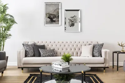 Immagine prodotto di Divano classico chesterfield a tre posti divani divani beige a 3 posti