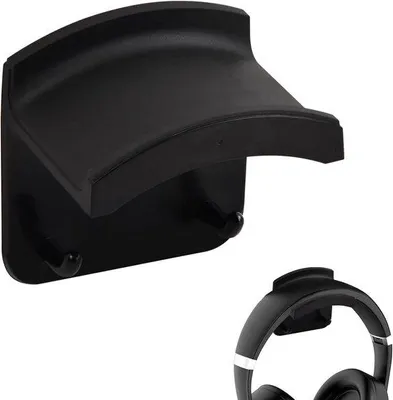Image de Support pour casque - Support mural - Noir - 1 pièce