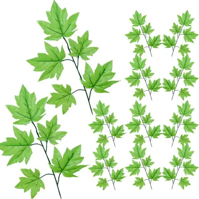 Produktbild von Dekolo Künstliche Pflanzen Grünpflanzen Blätter für Blumenstrauß Zweig für Vase 37cm 12St.