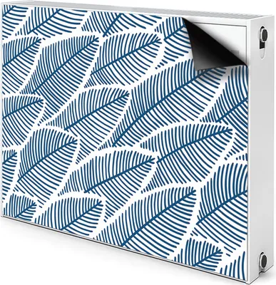 Produktbild von Magnet Radiator Magnet Mat Heizkörper Heizung Verkleidung Abdeckung 90x60 cm - Blaue Blätter