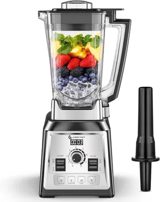 Image de Mixeur, 2000 watts, 2 litres, mixeur puissant, avec 8 vitesses réglables et 4 programmes prédéfinis pour broyer la glace, idéal pour les smoothies et la préparation de purées