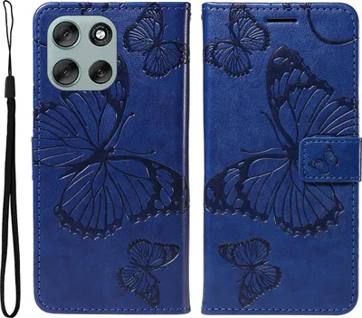 Produktbild von Motorola Moto G56 Hülle - Coverup Schmetterlinge Klapphülle - Blau