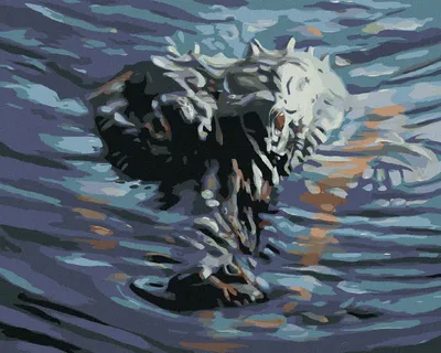 Produktbild von Zuty - Malen nach Zahlen - ALLIGATORKOPF IM WASSER (D. RUSTY RUST), 40x50 cm, ohne Keilrahmen