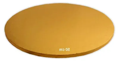 Produktbild von Rundes Cakeboard mit 1,2 cm Dicke | Tortenunterlage aus Karton in Gold/Silber, 50 cm