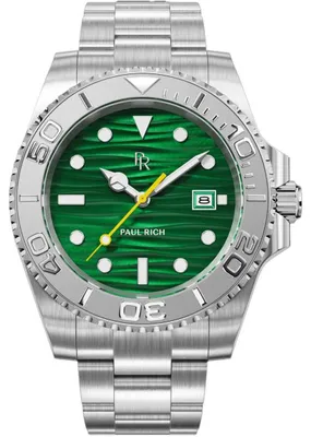 Produktbild von Paul Rich PR-46707 Herrenuhr Crystal Bay Emerald Isle Silver Green 40mm 5ATM