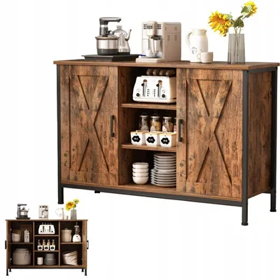 Produktbild von Sideboard Sideboard Sideboard mit offenen Regalen Vintage Küche Wohnzimmer Loft
