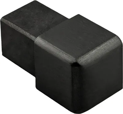 Produktbild von Quadrat Ausseneck Edelstahl V2A 10mm schwarz anthrazit gebürstet