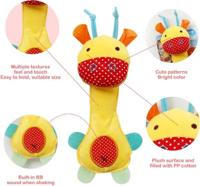 Produktbild von 3 teile/satz Baby Weiche Rasseln Spielzeug Tier Sound Rassel Säuglings Frühen Entwicklungs Neugeborenen Geschenk