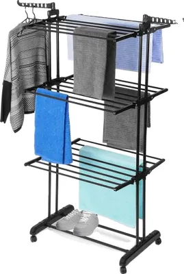 Immagine prodotto di Asciugatrice verticale, Dimensioni 78x64x170 cm, Larghezza massima 125 cm, Tre livelli, 14 vani appendiabiti, Robusto metallo e plastica