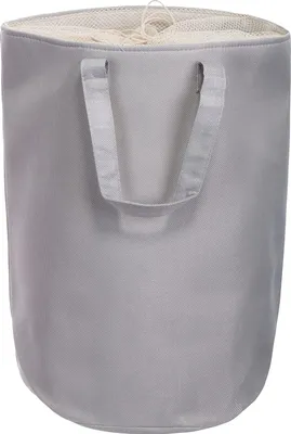 Image de Panier à linge pliable avec anses de transport - Panier de rangement gris pour le linge et plus encore