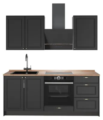 Obrázek produktu pro Jednotková kuchyně Vicco Fame-Line Anthrazit-Gold Landhaus/Antracit 190 cm, PD Dub, Model 64840