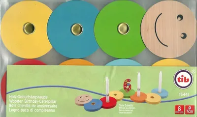 Produktbild von Happy People Geburtstagsraupe Holz 8 teilig