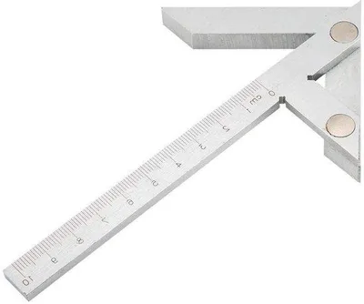 Obrázok produktu pre Meradlo – uhlíková oceľ, pochrómované – 100 x 70 mm – strieborné – uhlomer