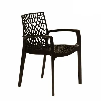 Produktbild von Gartenstuhl mit Armlehnen Stapelbare Gruvyer Arm Grand Soleil Professionell - Braun