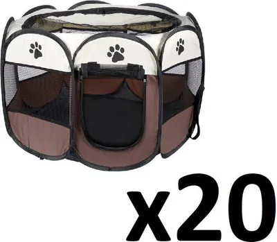 Obrázek produktu pro Ohrádka pro psy/kočky 74x74x43cm - hnědá x 20