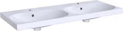 Zdjęcie produktu dla Geberit umywalka podwójna ACANTO 1200 x 482 mm, z otworem na baterię, z przelewem, biała