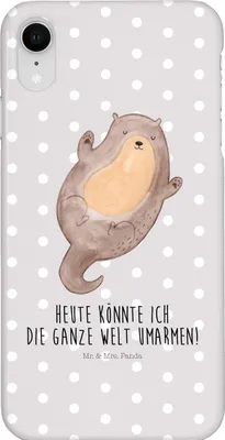Produktbild von Mr. & Mrs. Panda Iphone XR Handyhülle Otter Umarmen - Grau Pastell - Geschenk, Premium Kunststoff, glücklich, Optimistisch, Handy Case, gut Gelaunt, Seeotter See, Hallo