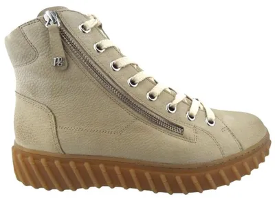 Produktbild von Paul Green Grained Nubuk Almond Schnürstiefel Beige : 40.5