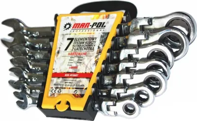 Obrázek produktu pro MAR-POL Klíče ráčnové očkoploché s kloubem 7ks 8-19mm M58607