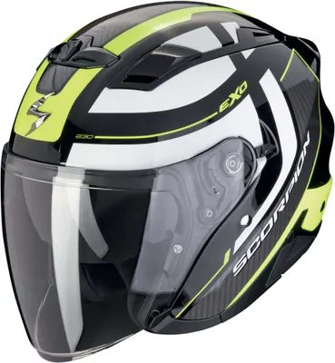 Image de Scorpion Exo-230 Pul casque jet, noir/blanc/jaune, S (55/56)