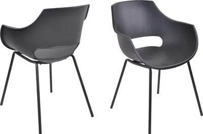 Produktbild von SIT Möbel Stuhl 2er-Set | Sitzschale Kunststoff schwarz | Gestell Metall schwarz | B 51 x T 57,5 x H 85 cm | 02459-11 | Serie SIT&CHAIRS