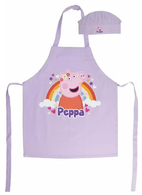Productafbeelding van Peppa Pig - Kindershort Met Koksmuts - 100 % Katoen - 55 x 45 cm - 3 - 8 Jaar