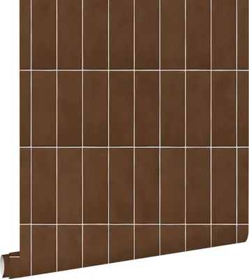 Produktbild von ESTAhome Tapete Fliesenmuster Dunkelbraun 50 x 900 cm