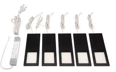 Produktbild von Anbauleuchte PLANAR 5er Set Neutralweiß Aluminiumgehäuse schwarz-seidenmatt